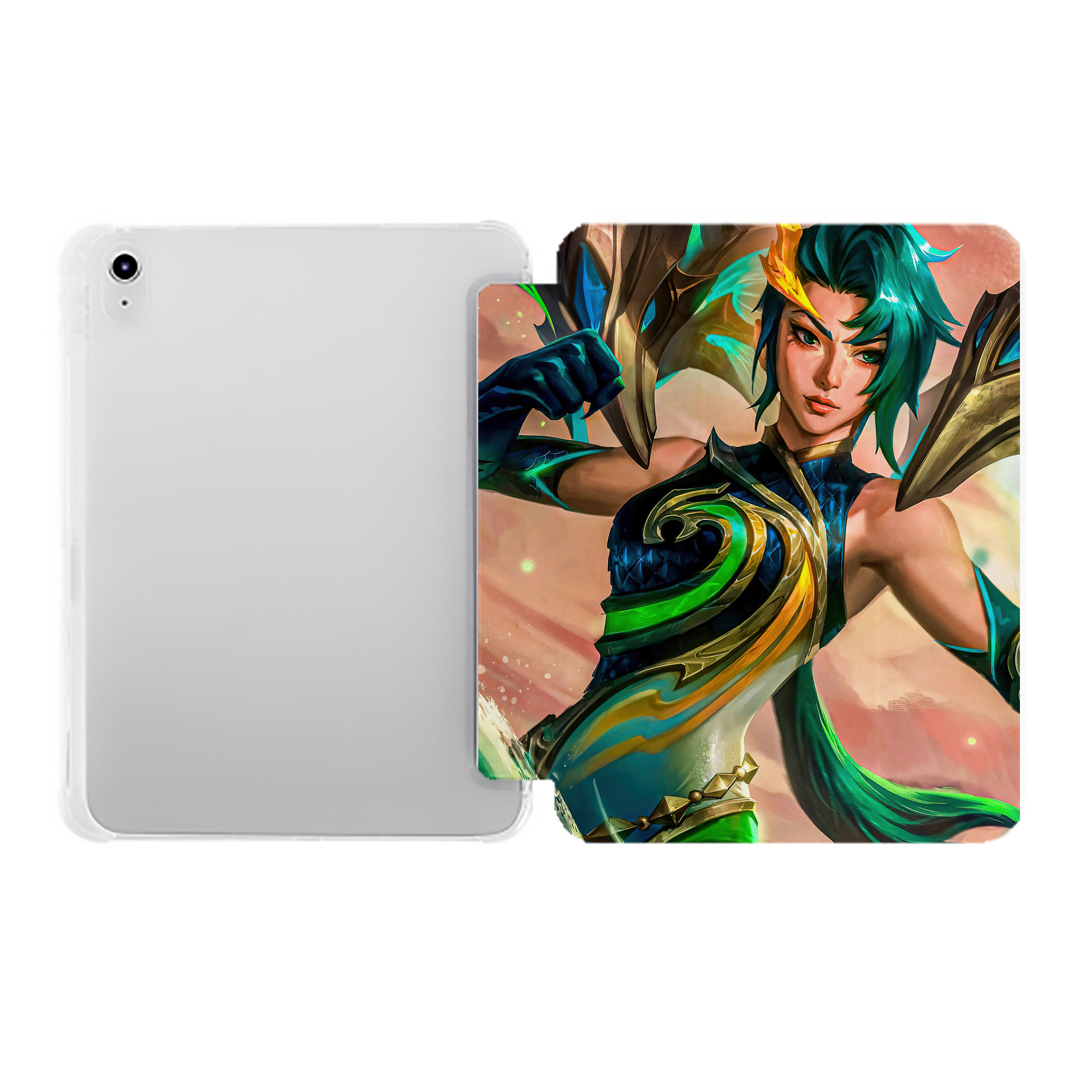 （画像用） リーグ・オブ・レジェンド League of Legends LOL IPad ケース ペン収納付き 三つ折りスタンド PUレザー×シリコン 対応機種9.5/10.5/10.9インチ